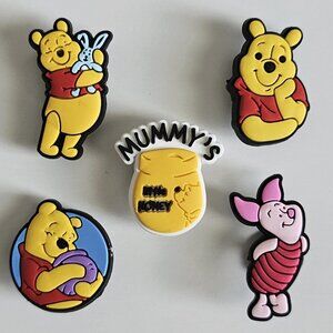WINNIE the POOH friends SHOE CHARMS 5-pc MUMMY's LITTLE HONEY piglet